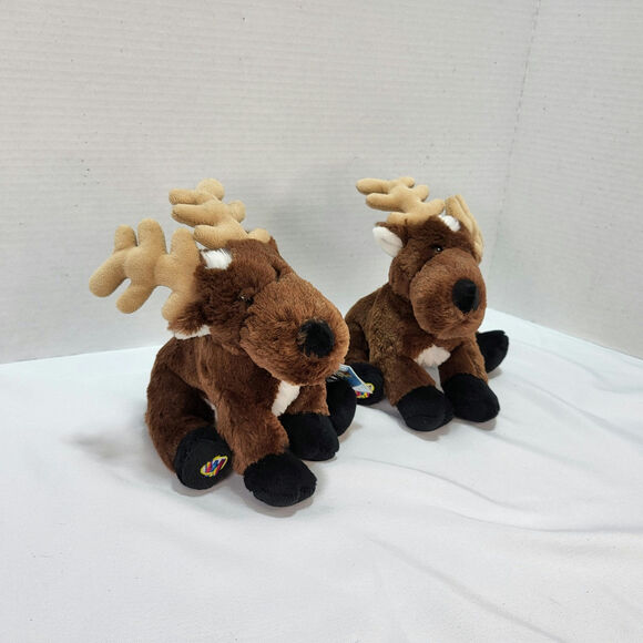 Two Ganz Webkinz 9" Reindeer Plush Stuffed Animal One w. Unused Code HM137 - Picture 3 of 9